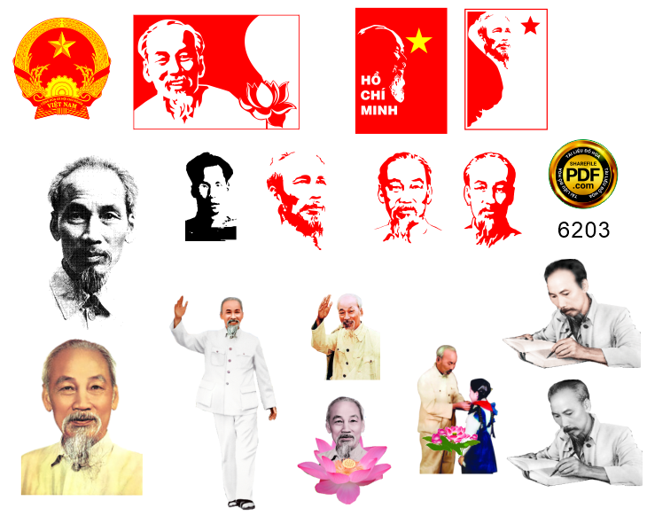 Bác Hồ chân dung chủ tịch Hồ Chí Minh file Vector