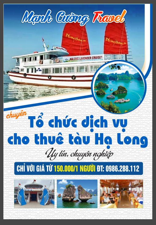 Poster dịch vụ cho thuê tàu Hạ Long file CorelDRAW