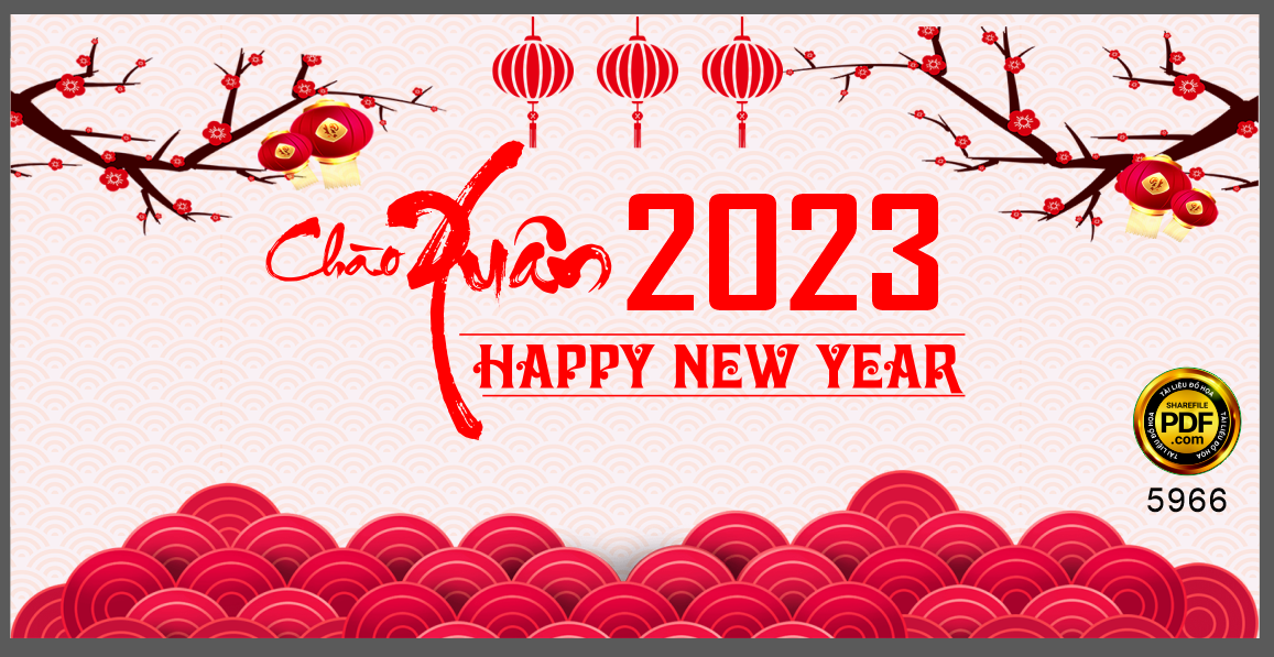 Backdrop chào xuân 2023 Happy new year #27 file corel