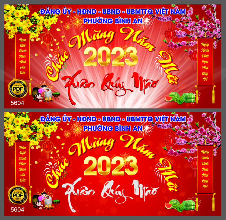 Market Chúc mừng năm mới 2023 phường Bình An file corel