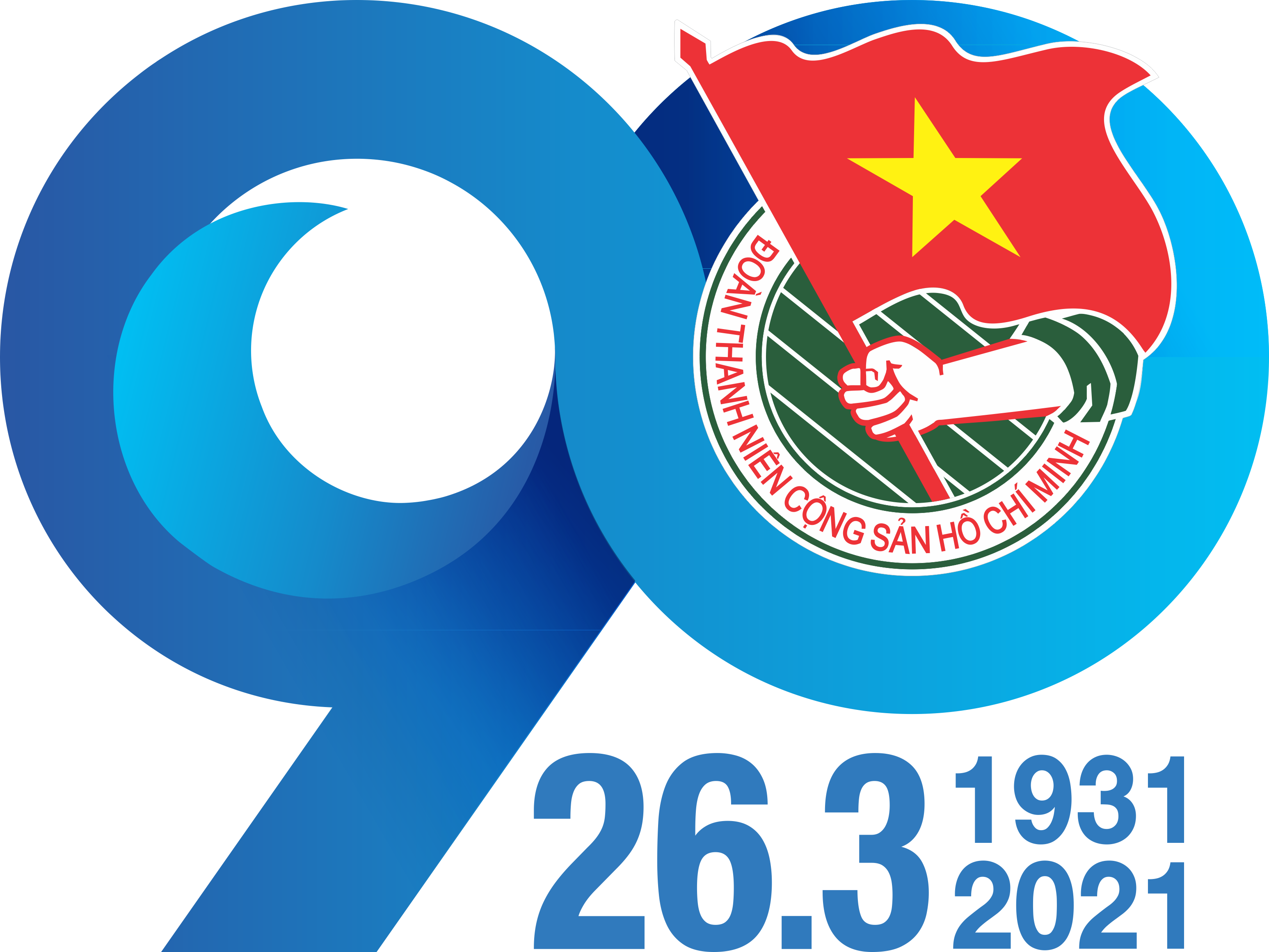 Vector Logo 90 năm Đoàn TNCS Hồ Chí Minh file CDR