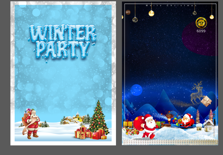 Poster giáng sinh Winter Party 2022 file corel