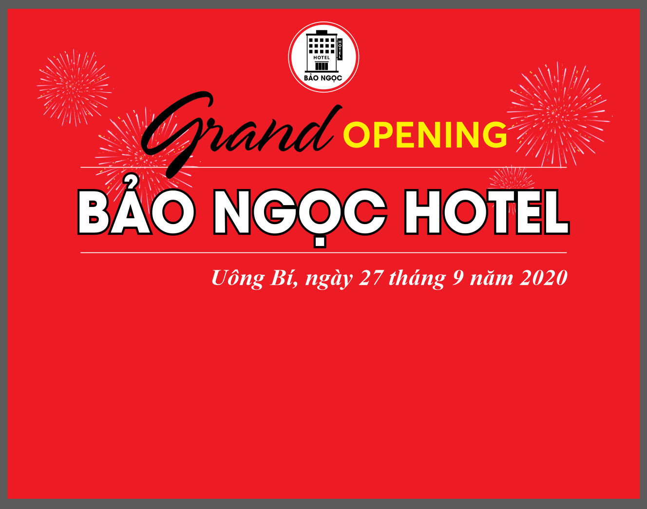 Backdrop Grand Opening Bảo Ngọc Hotel file CorelDRAW